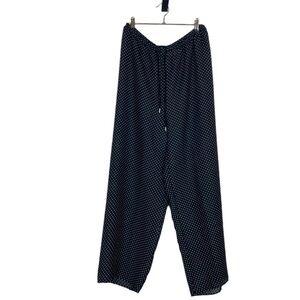 Vintage sheer black polka dot straight leg pants
